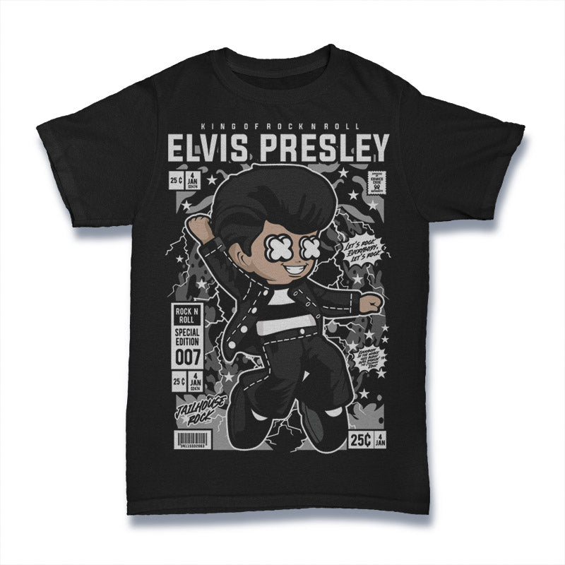 ELVIS KING OF ROCK N ROLL SINGER MUSIC BAND ICON RETRO CLASSIC POP CULTURE UNISEX T-SHIRT