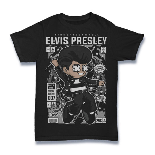 ELVIS KING OF ROCK N ROLL SINGER MUSIC BAND ICON RETRO CLASSIC POP CULTURE UNISEX T-SHIRT