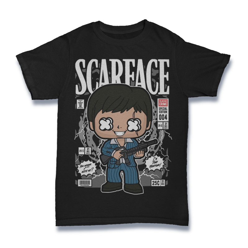 SCARFACE TONY MONTANA MAFIA MOVIE TV RETRO CLASSIC POP CULTURE UNISEX T-SHIRT