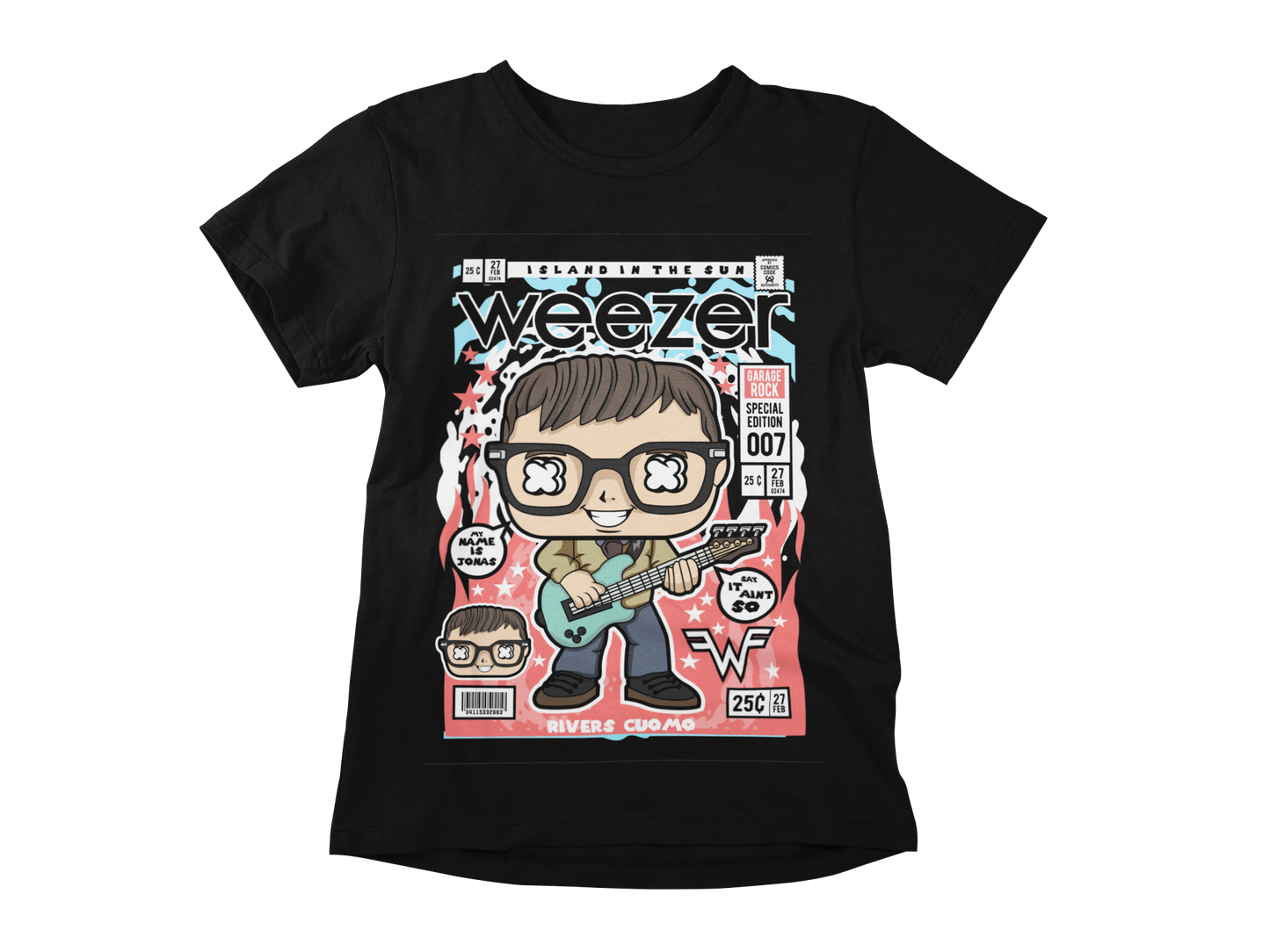 RIVERS CUOMO WEEZER SINGER SONGWRITER MUSIC BAND RETRO CLASSIC POP CULTURE UNISEX T-SHIRT